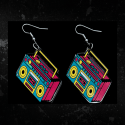 Pink Ghetto Blaster Earrings