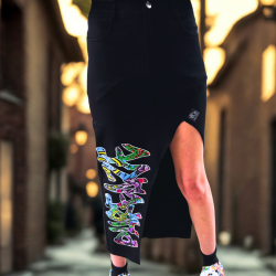 Decibella Denim Split Skirt