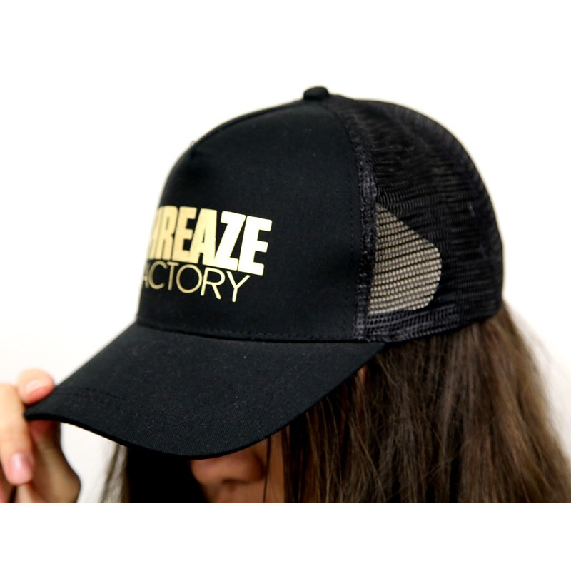 Black Metallic Gold Snap Back Cap