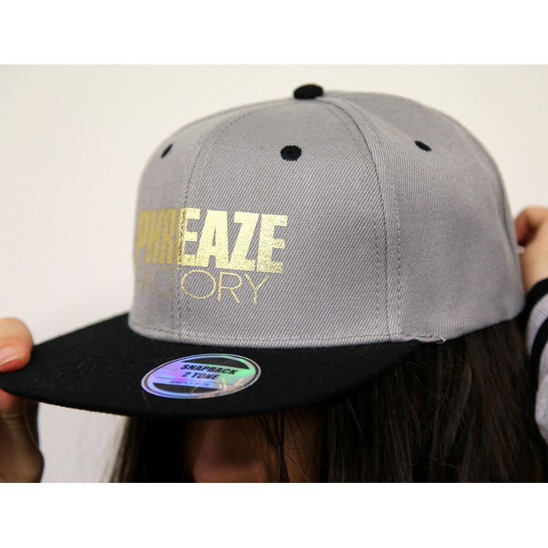 Grey/Black Skinny Metallic 2-Tone Cap